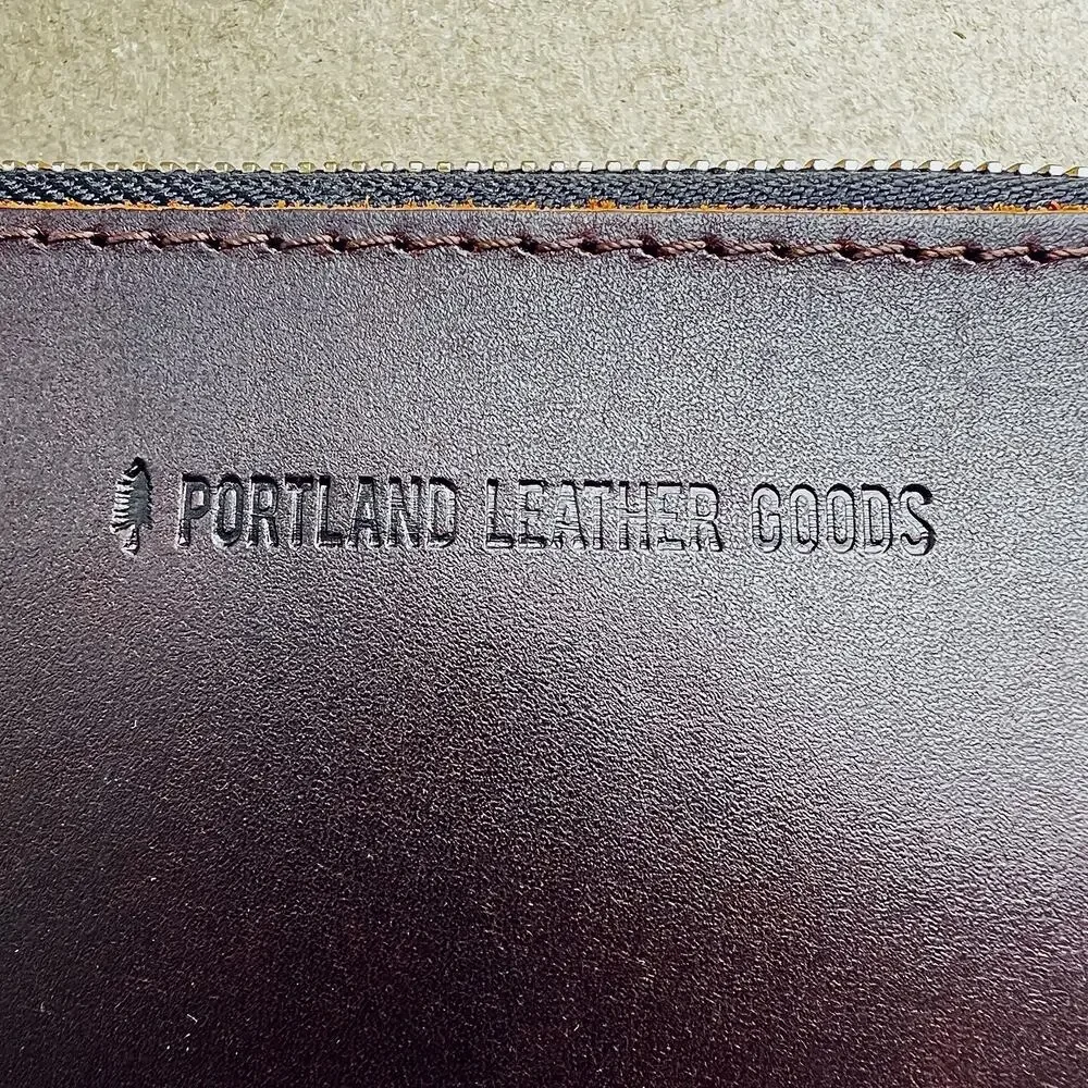 Portland Leather Goods Accordion Zip Wallet Full Grain In Grizzly MSRP $118 NWOT